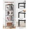 Narrow Glass Shelf Bookcase with Steel Frame for Bedroom Living Room Office Bathroom Storage